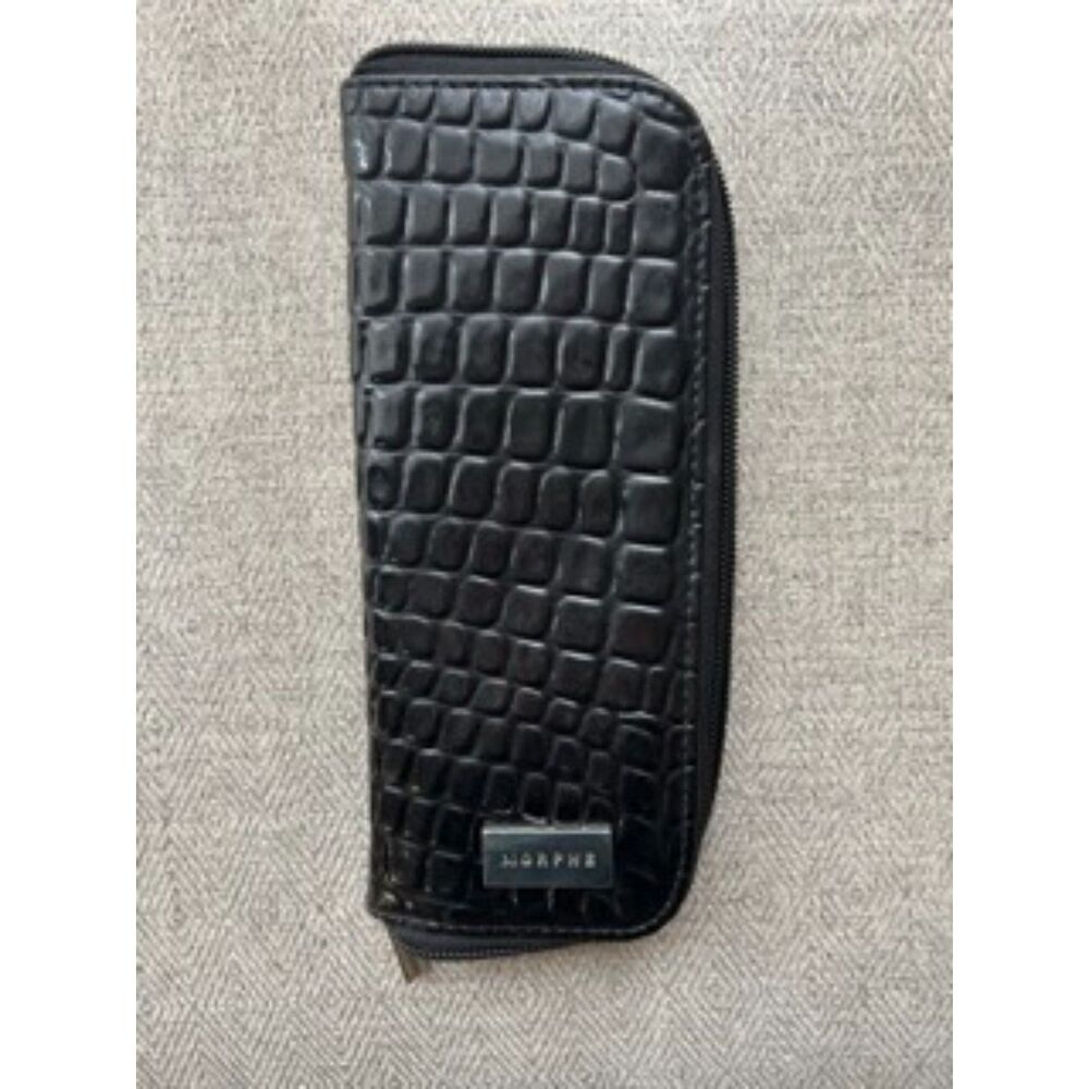 MORPHE Black Croc Embossed Makeup brush Case Organizer Zip